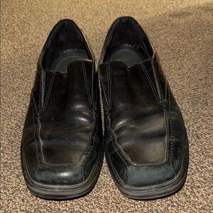Men's Black Leather Slip-On Shoes